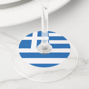 Etiqueta Para Taça De Vinho Bandeira da Grécia da bandeira grega