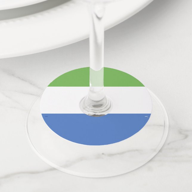 Etiqueta Para Taça De Vinho bandeira da Serra Leoa (Close Up)