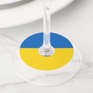 Etiqueta Para Taça De Vinho Bandeira da Ucrânia