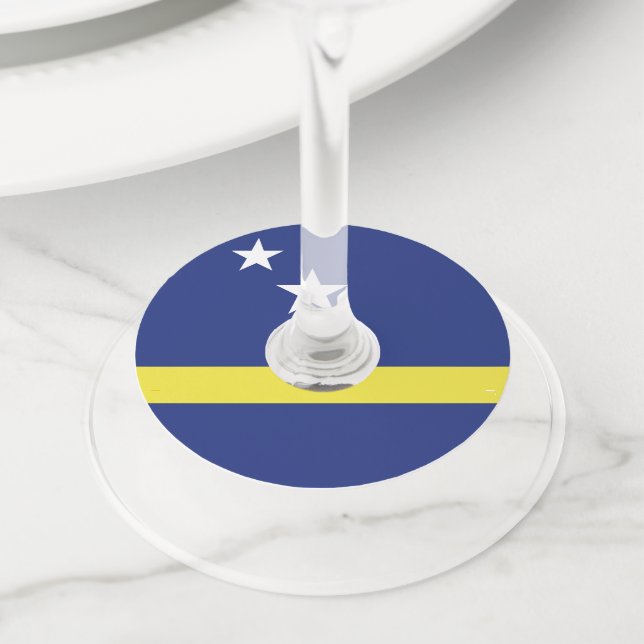 Etiqueta Para Taça De Vinho Bandeira de Curaçao (Close Up)