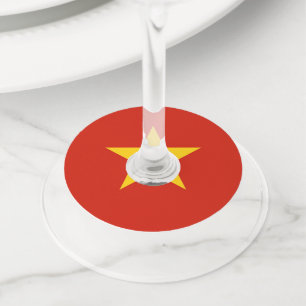 Etiqueta Para Taça De Vinho bandeira do Vietname