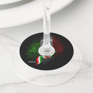 Etiqueta Para Taça De Vinho bandeira italiana