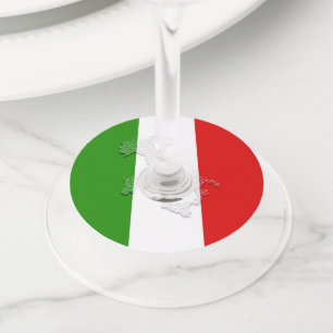 Etiqueta Para Taça De Vinho Bandeira italiana