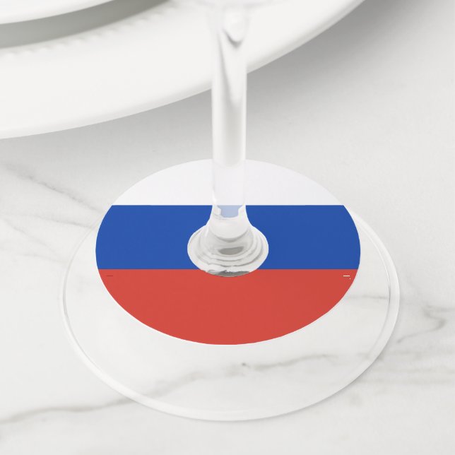 Etiqueta Para Taça De Vinho bandeira russa (Close Up)
