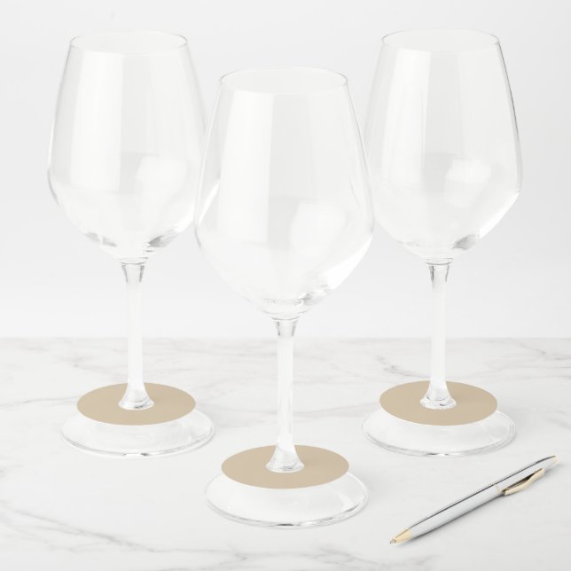 Etiqueta Para Taça De Vinho Bege Champanhe (Conjunto)