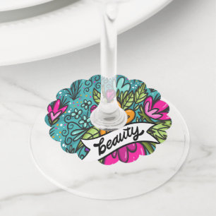 Etiqueta Para Taça De Vinho Beleza do travesseiro decorativo com flores