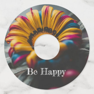 Etiqueta Para Taça De Vinho Belo Flor e Seja Feliz