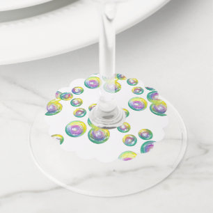 Etiqueta Para Taça De Vinho Bolhas sopradoras - Varinha Iridescente do Arco-Ír