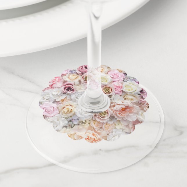 Etiqueta Para Taça De Vinho Buquês dos Rosas 1 (Close Up)