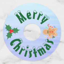 Etiqueta Para Taça De Vinho Cana-doce de-doce de pão-de-Natal