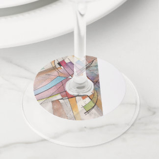 Etiqueta Para Taça De Vinho CANTATA em TOM PASTEL Arte Abstrata