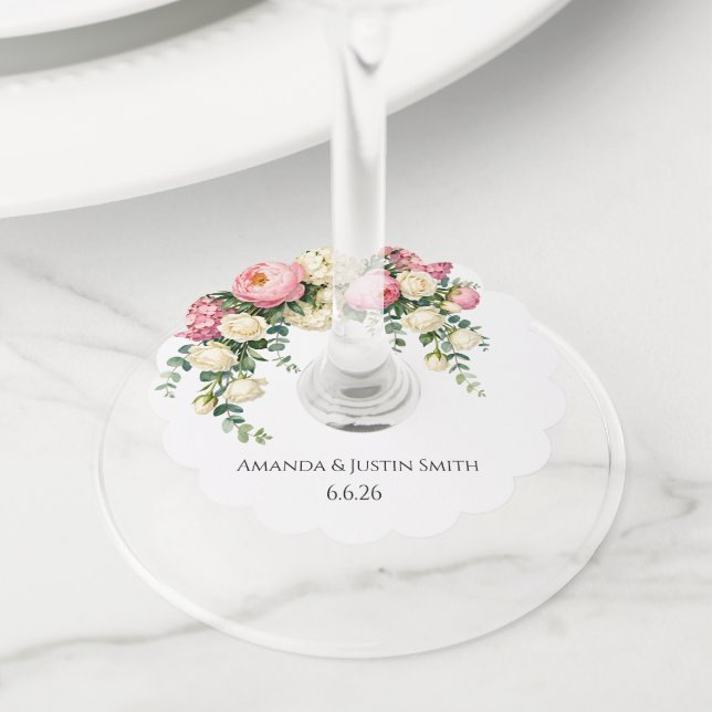 Etiqueta Para Taça De Vinho Casamento  (Close Up)