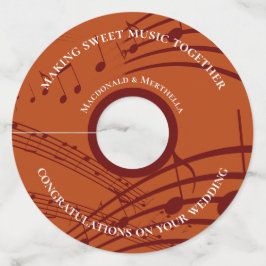 Etiqueta Para Taça De Vinho Casamento de Notas de MÚSICA SWEET Personalizadas