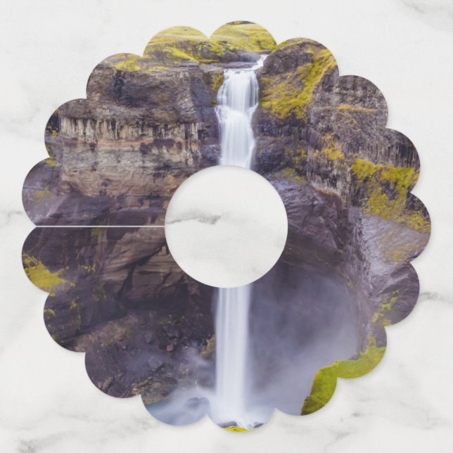 Etiqueta Para Taça De Vinho Cascata do Haifox, Islândia (Verso)