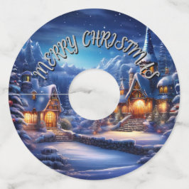 Etiqueta Para Taça De Vinho Cena de Férias Fadas