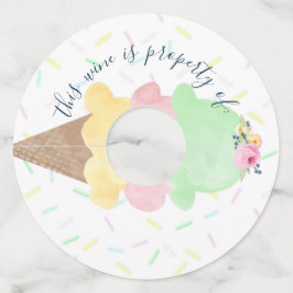 Etiqueta Para Taça De Vinho Chá de Bebê ou Noiva com Sorvete