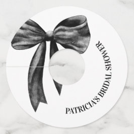 Etiqueta Para Taça De Vinho Chá de Noiva da Black Bow She's Tying the Knot