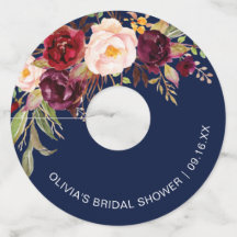 Chá de Noiva Floral Burgundy Azul Marinho