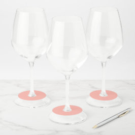 Etiqueta Para Taça De Vinho Cor Sólida do Recife de Coral Pastel | Clássico | 