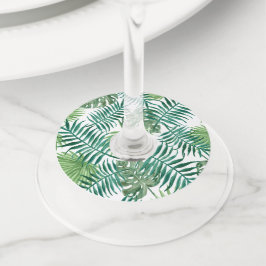 Etiqueta Para Taça De Vinho Cores De Vidro De Vinho Tropicais De Cores De Água