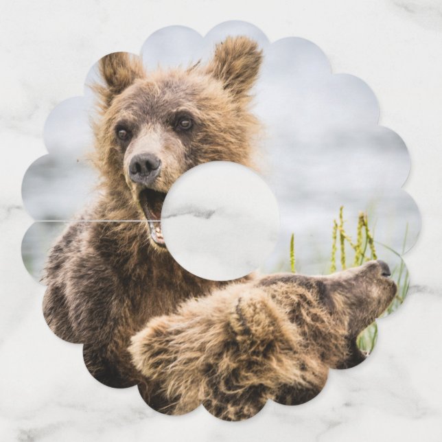 Etiqueta Para Taça De Vinho Cubos Grizzly Procurando Sua Mãe (Verso)