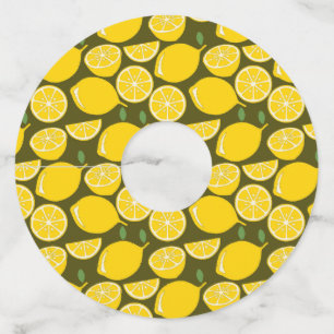Etiqueta Para Taça De Vinho Curta Diversão Moderna de Lemon Yellow