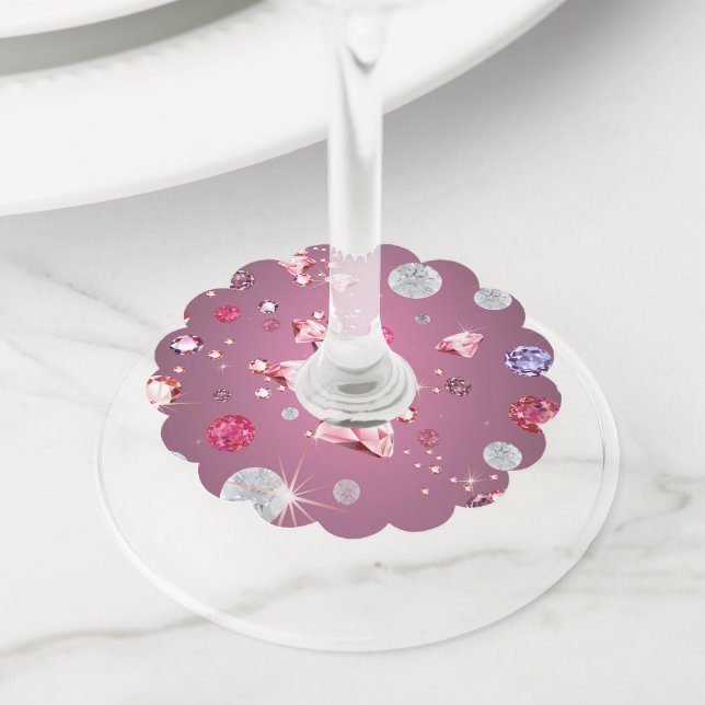 Etiqueta Para Taça De Vinho Diamond Galaxy 9 (Close Up)