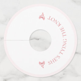 Etiqueta Para Taça De Vinho Ela é Casando de Chá de coquete rosa suave