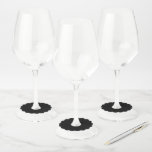 Etiqueta Para Taça De Vinho Elegante Preto Sólido<br><div class="desc">Preto</div>