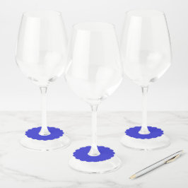 Etiqueta Para Taça De Vinho Escala Azul Profundo