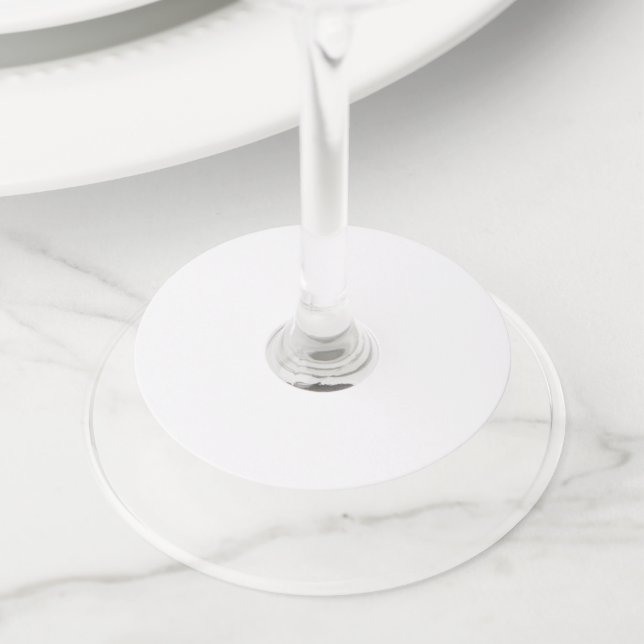 Etiqueta Para Taça De Vinho Etiqueta de vidro branco redondo (Close Up)