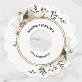 Etiqueta Para Taça De Vinho Etiqueta De Vidro De Vidro De Elegância Para Rosas