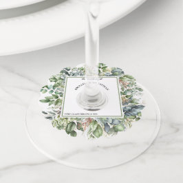 Etiqueta Para Taça De Vinho Etiqueta Elegante de Vidro de Vinho de Noiva com A