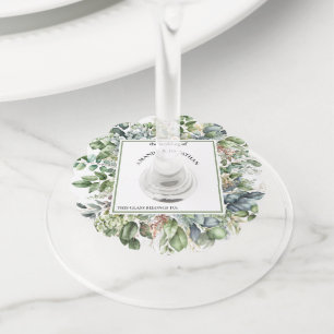 Etiqueta Para Taça De Vinho Etiqueta Elegante de Vidro de Vinho de Noiva com A