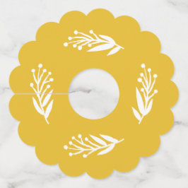 Etiqueta Para Taça De Vinho Etiqueta Rústica de Vinho Vazio Amarelo de Abelhas