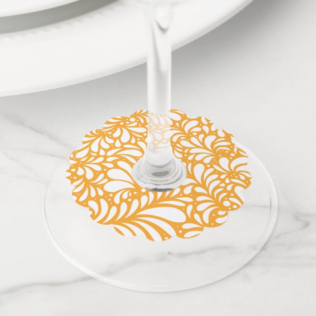 Etiqueta Para Taça De Vinho Flor Mandala 4 (Close Up)