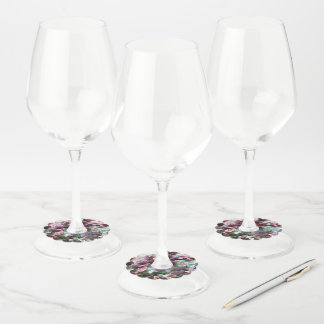 Etiqueta Para Taça De Vinho Flores de Blossom de Cereja