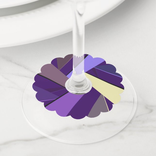 Etiqueta Para Taça De Vinho Forma Geométrica abstrato 5 (Close Up)