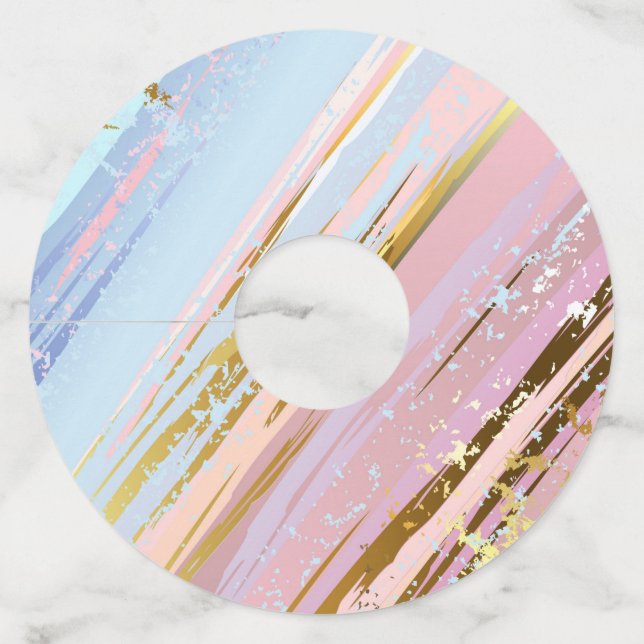 Etiqueta Para Taça De Vinho Fundo Rosa Texturizado (Frente)