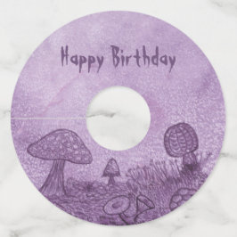 Etiqueta Para Taça De Vinho Fungi Meadow Birthday Paper Tags de Vidro