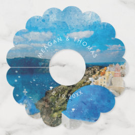 Etiqueta Para Taça De Vinho Grécia Santorini casada no estrangeiro