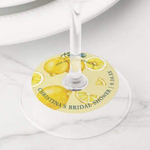 Etiqueta Para Taça De Vinho Identificador Lemon Noiva Shower