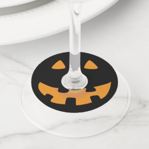 Etiqueta Para Taça De Vinho Jack o' lanterna halloween