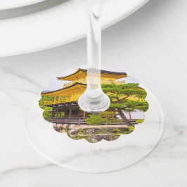 Etiqueta Para Taça De Vinho Kinkaku-ji, pavilhão de ouros, Quioto