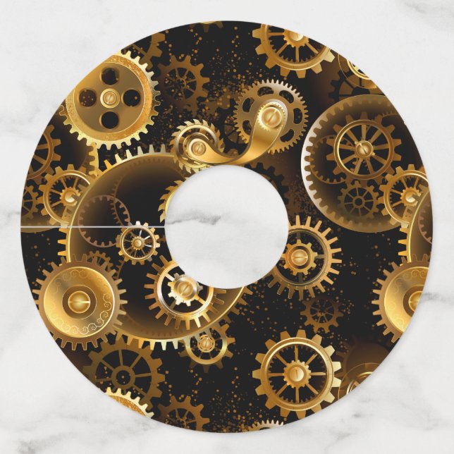 Etiqueta Para Taça De Vinho Lágrimas de latão sem costura (Frente)