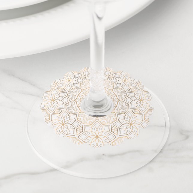 Etiqueta Para Taça De Vinho Luxury Mandala 4 (Close Up)
