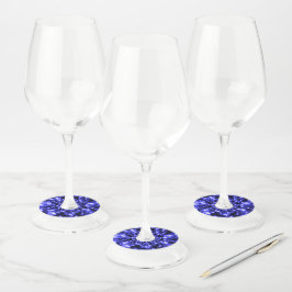 Etiqueta Para Taça De Vinho Luzes brilhantes azuis