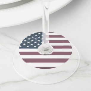 Etiqueta Para Taça De Vinho Marcas de vidro redondo de bandeira americana