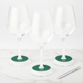 Etiqueta Para Taça De Vinho Minimalista texto personalizado negrito verde