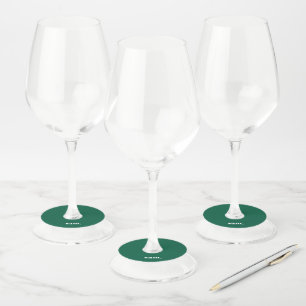 Etiqueta Para Taça De Vinho Minimalista texto personalizado negrito verde